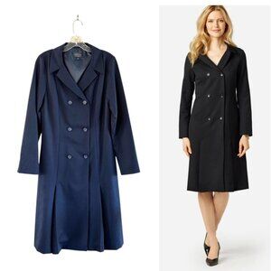 Pendleton Florence Virgin Wool Coat Dress, Navy Blue, Size 8